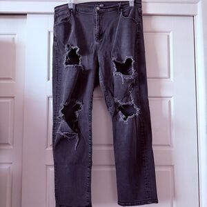 Fashion Nova Distressed Black Jeans
